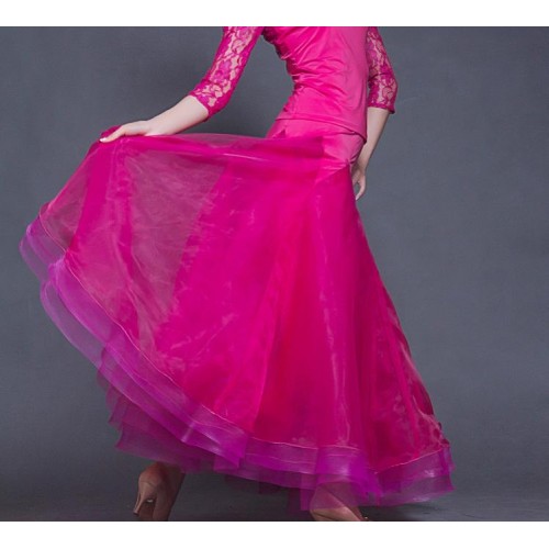 Red white black purple fuchsia flamenco skirt salsa Ballroom Dance skirt for women spain dancing skirt falda flamenca